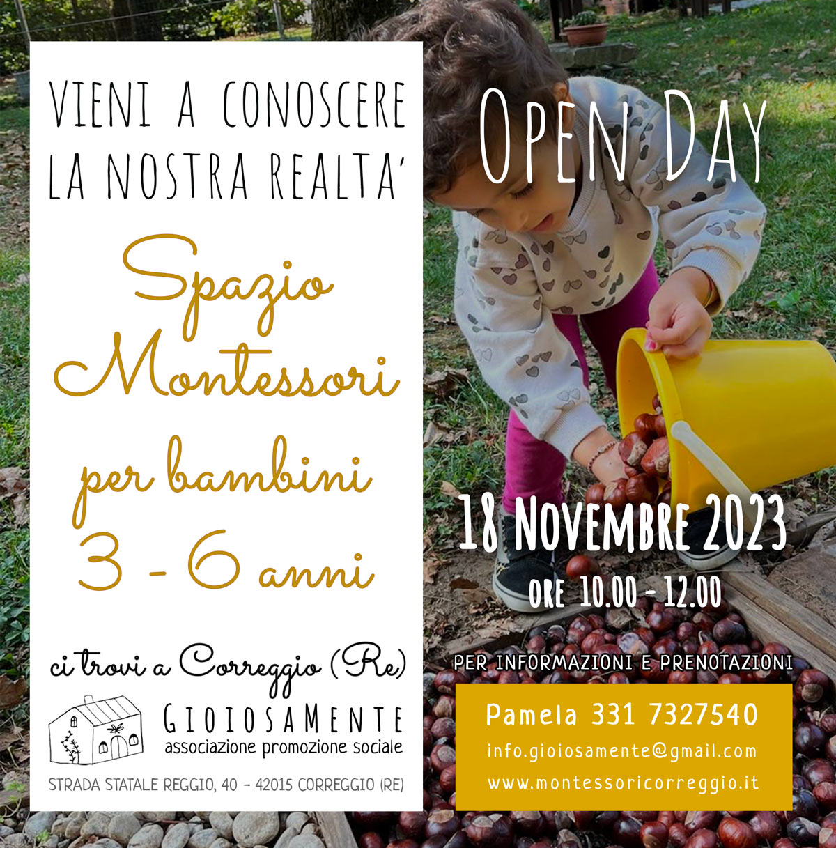 Open Day correggio (RE) Spazio montessori